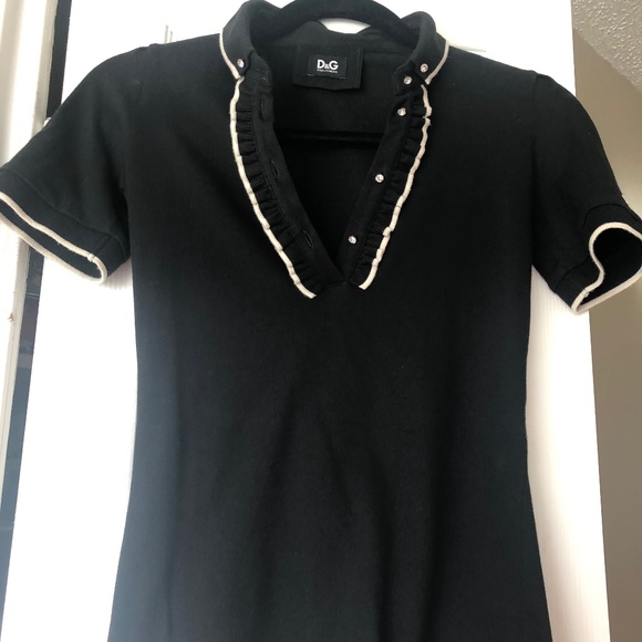 D&G Black Short Sleeve Tee with White Trim - Picture 5 of 8